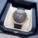 IWC Portofino 3836-2 Movement 40mm Blue Italian Calfskin Leather Strap Blue Face Rose Gold Case Watch
